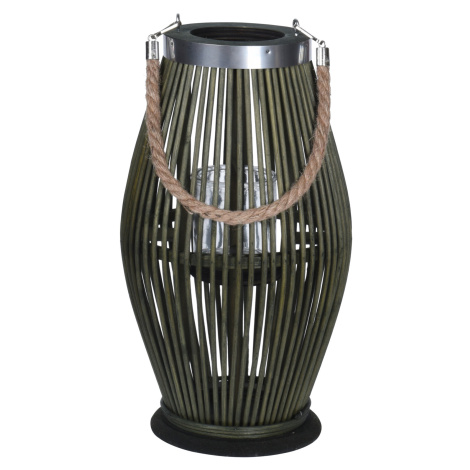 H&L Bambusová lucerna Green 21x38cm, zelená