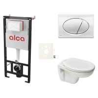 Cenově zvýhodněný závěsný WC set Alca do lehkých stěn / předstěnová montáž+ WC S-Line S-line Pro