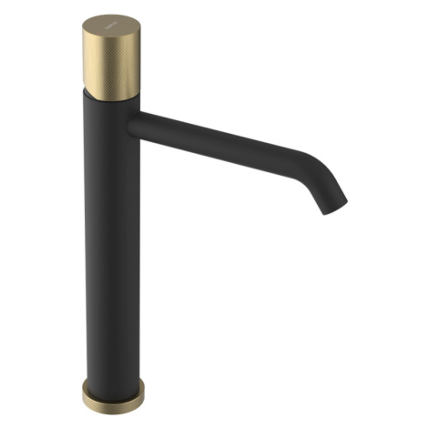 SAPHO ULTRATAP stojánková umyvadlová baterie vysoká, prodloužená hubice, černá mat/zlato mat UT0