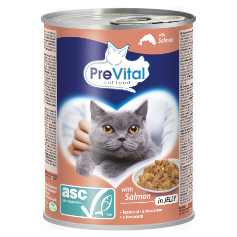 PreVital vlhké krmivo pro dospělé kočky - ASC losos v želé 12 x 415 g