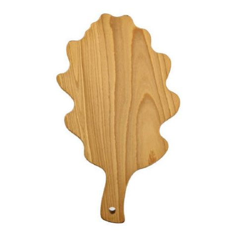 Prkénko kuchyňské tvar dubový list dřevo přírodní 35cm AMADEA