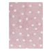 Přírodní koberec, ručně tkaný Polka Dots Pink-White 120 × 160 cm