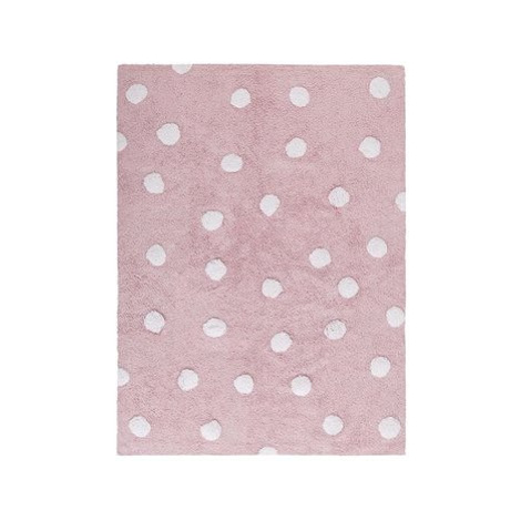 Přírodní koberec, ručně tkaný Polka Dots Pink-White 120 × 160 cm Lorena Canals