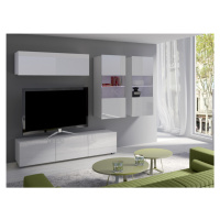ArtGiB Obývací stěna CALABRINI VI Barva: Bílá / bílý lesk
