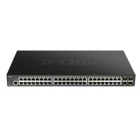 D-Link DGS-1250-52XMP 52-Port Gigabit Smart PoE Switch, 48x GbE PoE+, 4x SFP+, PoE 370W