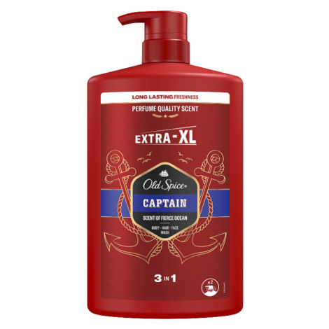 Old Spice Captain Shower Gel & Shampoo For Men 1000 ml, 3-in-1, Long-lasting Fresh