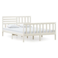 Rám postele bílý masivní dřevo 140 × 200 cm, 3101154