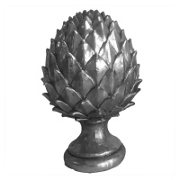 Estila Stylová stříbrná dekorační soška Borová šiška z keramiky 30cm
