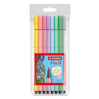 STABILO Pen 68 Vláknový fix - sada 8 pastelových barev