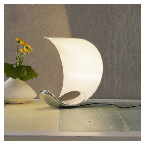 Luceplan Designová stolní lampa Curl bílá/zrcadlená
