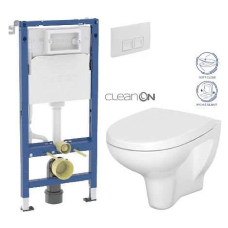 GEBERIT DuofixBasic s bílým tlačítkem DELTA50 + WC CERSANIT ARTECO CLEANON + SEDÁTKO 458.103.00.