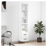 vidaXL Skříň highboard bílá s vysokým leskem 34,5x34x180 cm kompozit