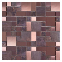 Měděná mozaika Premium Mosaic Stone metalická hnědá 30x30 cm mat / lesk MOS4823CO