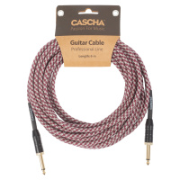 Cascha Professional Line Guitar Cable, Straight, Tweed Red, 6 m