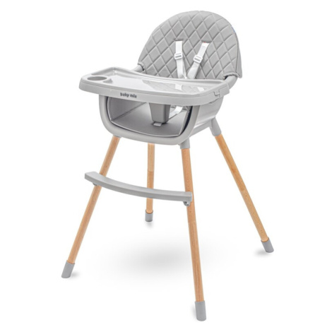 BABY MIX - Jídelní židlička Freja wooden dark grey