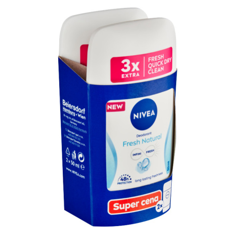 Nivea Fresh Natural Tuhý deodorant 2 x 50ml