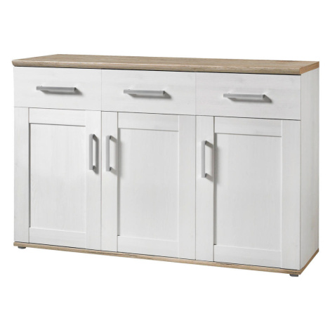 Xora ŠIROKÁ KOMODA, bílá, barvy modřínu cm