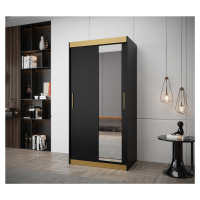 Šatní skříň Abi T2 Premium Barva korpusu: Černá + zlatá, Rozměr: 100 cm