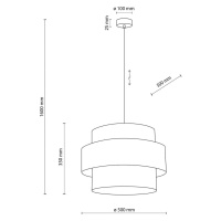 TK Lighting Závěsné svítidlo Calisto, juta, přírodní hnědá, jedno světlo, Ø 50 cm