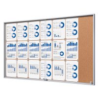 eurokraft pro Informační skříňka s posuvnými dveřmi, vnější š x v x h 1566 x 947 x 50 mm, korkov