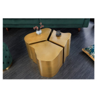Estila Luxusní glamour konferenční stolek Altera organických tvarů z kovu v mosazném provedení 8