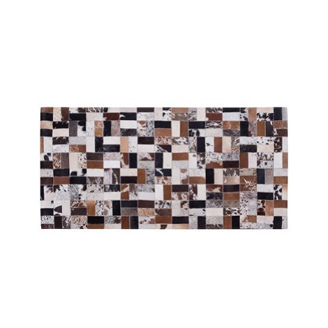 Hnědo-béžový kožený koberec 80x150 cm CESME, 74385 BELIANI