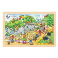 Goki Puzzle Návštěva ZOO 24 dílků - dřevěné