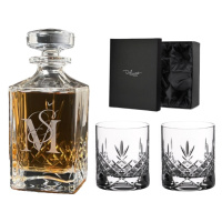 Dekorant Ručně broušený whisky set s monogramem Mayfair 1+2