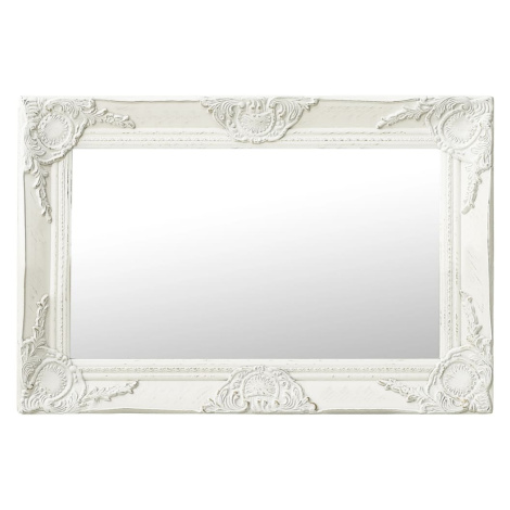 vidaXL Nástěnné zrcadlo barokní styl 60 x 40 cm bílé