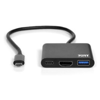 PORT CONNECT USB-C HUB, HDMI 1X 4K + USB-A + USB-C, černý