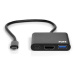 PORT CONNECT USB-C HUB, HDMI 1X 4K + USB-A + USB-C, černý