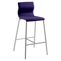 Barová židle EVORA, s čalouněním, pochromovaný podstavec, oxfordská modrá