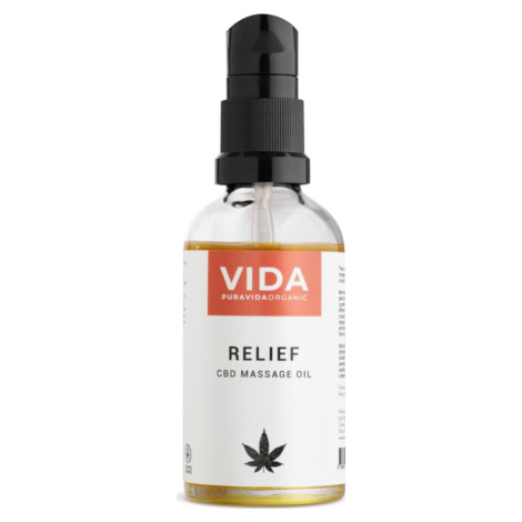 Pura Vida Organic CBD Masážní olej, Relief, 185 mg 50 ml