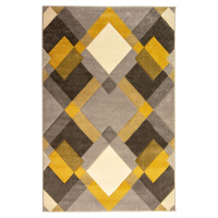Flair Rugs koberce Kusový koberec Hand Carved Nimbus Grey/Ochre Rozměry koberců: 120x170