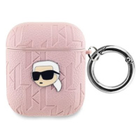 Karl Lagerfeld PU Embossed Karl Head Pouzdro pro AirPods 1/2 Pink