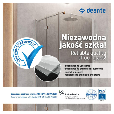 DEANTE Kerria Plus nero sprchové dveře bez stěnového profilu, 90 cm výklopné KTSUN41P