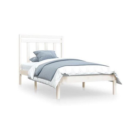 Rám postele bílý masivní dřevo 90 × 200 cm, 3105236 SHUMEE