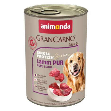 Animonda GranCarno Adult Single Protein Supreme 6 ks (6 x 400 g) - čisté jehněčí