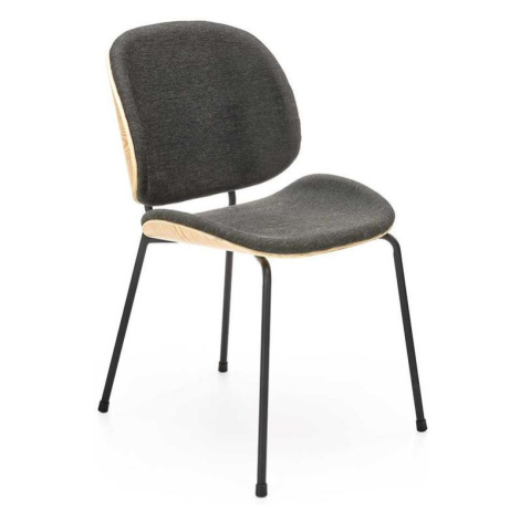 Židle K467 látka/překližka/kov dub/tmavě šedá BAUMAX