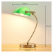 Lindby Selea - Bankéřská lampička se zeleným stínítkem