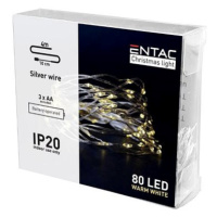 Entac Nano LED vánoční řetěz 4m, vnitřní, teplé světlo, 80 LED, na baterie AA