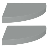 Shumee plovoucí rohové 2 ks šedé 35×35×3,8 cm MDF, 323923