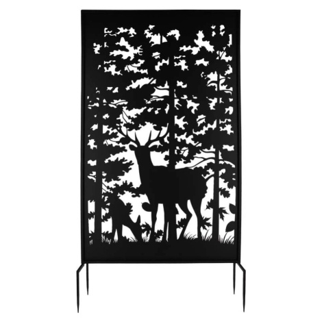 Černá kovová balkonová zástěna 100x186 cm Deer – Esschert Design