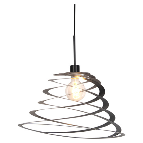 Designová závěsná lampa se spirálovým stínidlem 50 cm - Scroll QAZQA