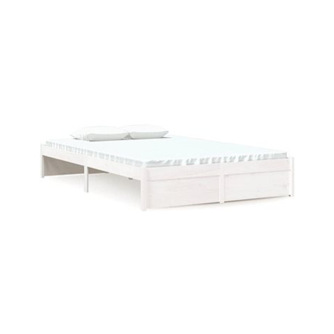 Rám postele bílý masivní dřevo 120 × 200 cm, 814945 SHUMEE