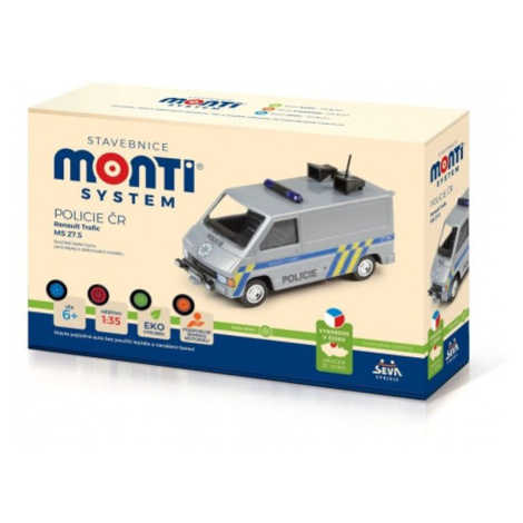 Seva Stavebnice Monti System MS 27,5 Policie ČR Renault Trafic 1:35 v krabici 22x15x6cm