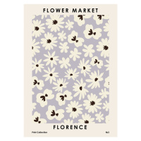 Ilustrace Flower Market Florence, NKTN, 30 × 40 cm