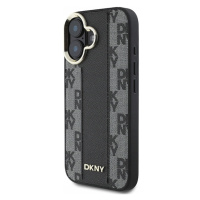 Dkny iPhone 16 Plus 6,7 černé pevné Pouzdro Magsafe s kostkovaným vzorem