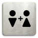 Accept Piktogram "WC muži, ženy IV" (80 × 80 mm) (stříbrná tabulka - černý tisk bez rámečku)