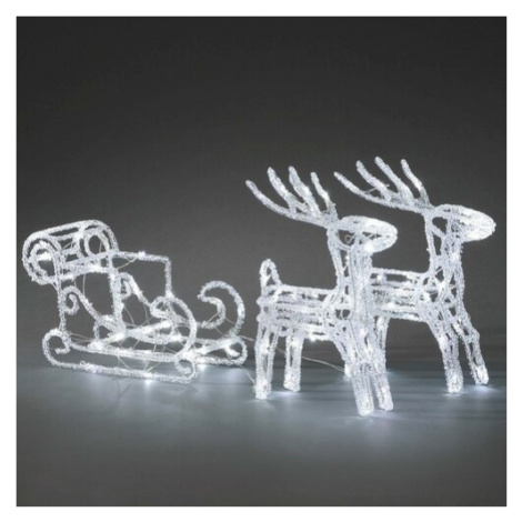 Vánoční venkovní dekorace Sáně s jeleny, 96 LED